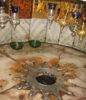 Star in Church marking underground Grotto